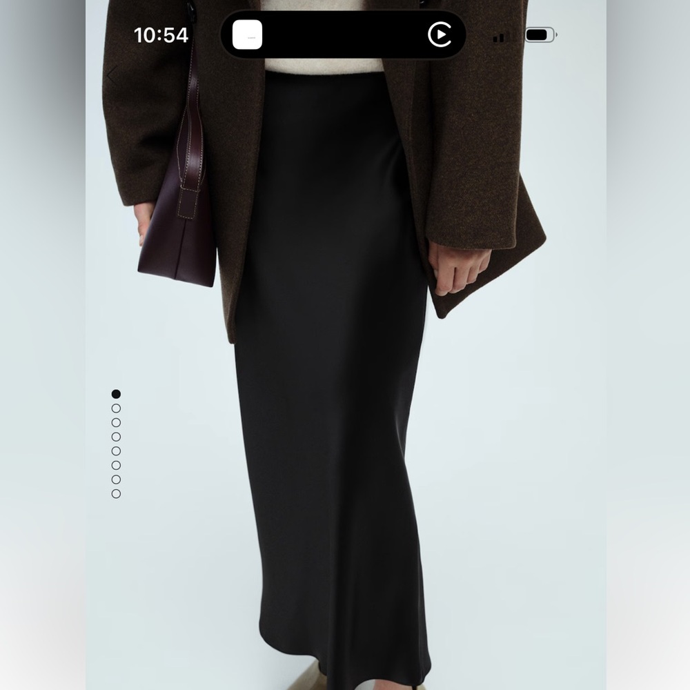 NWT- Mango Midi Satin Skirt